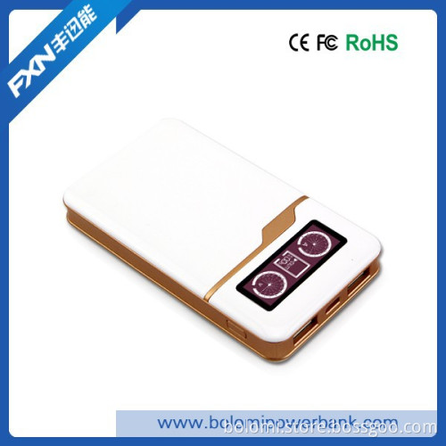 High quality 7000mah 10000mah portable thin power bank with LED screen, Current and Voltage show for mobile phone
